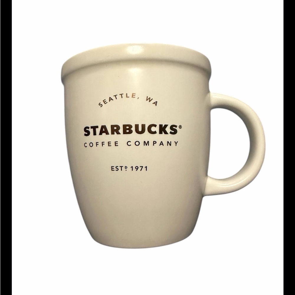Starbucks Coffee Co 2016 Mug Abbey white with Gold lettering